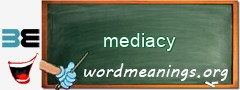 WordMeaning blackboard for mediacy